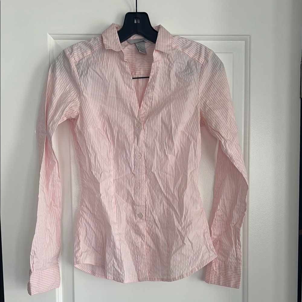 H&M Classic Pink Striped Woman’s Shirt